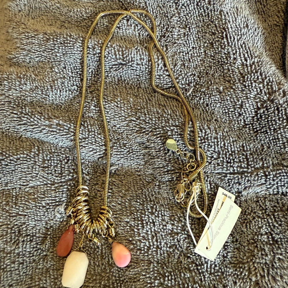 Vera Bradley Gold and Pink Pendant Necklace